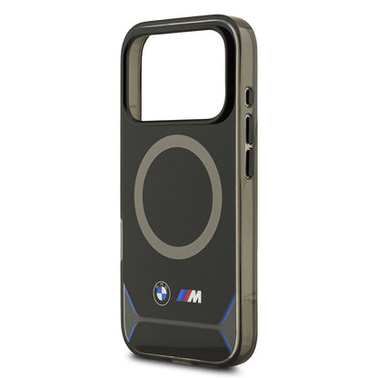 Apple iPhone 17 Pro Kılıf BMW Orjinal Lisanslı M-safe Şarj Özellikli Metal Buton Tasarımlı IML Baskılı M Dizayn Kapak Mavi