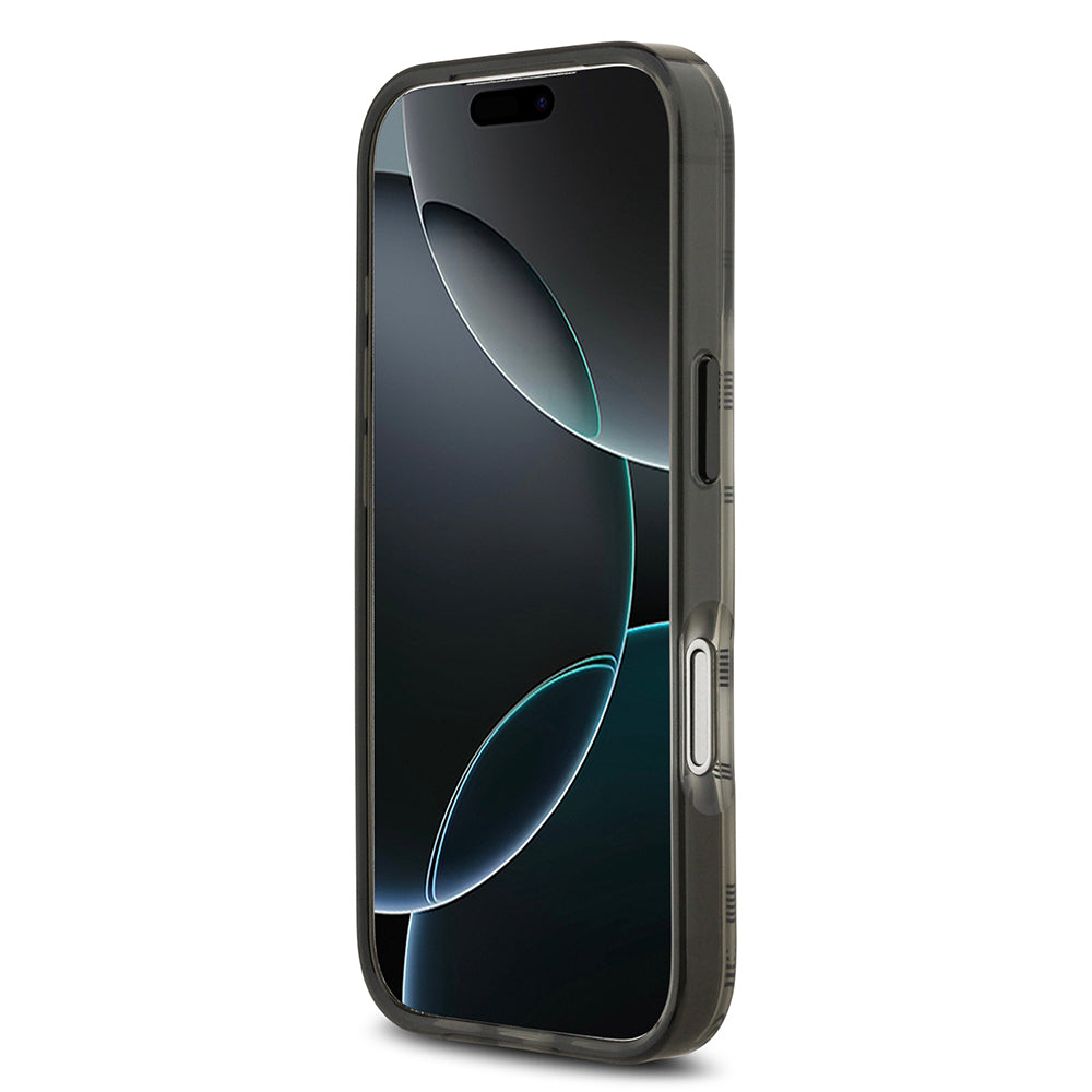 Apple iPhone 17 Pro Kılıf BMW Orjinal Lisanslı M-safe Şarj Özellikli Metal Kamera Butonlu Yatay Şeritli M Dizayn Kapak Siyah