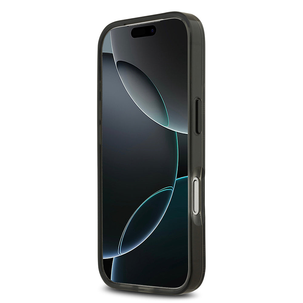 Apple iPhone 17 Pro Kılıf BMW Orjinal Lisanslı M-safe Şarj Özellikli Metal Kamera Butonlu Yatay Şeritli M Dizayn Kapak Siyah