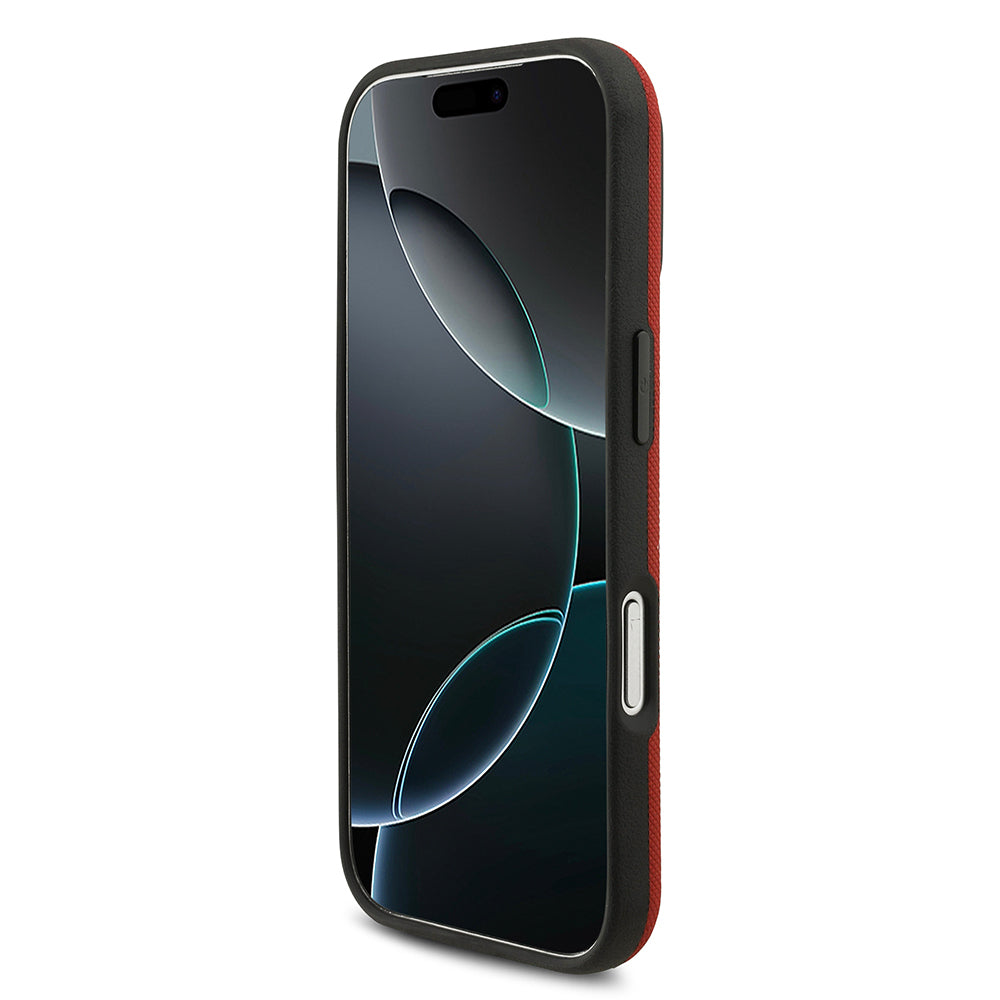 Apple iPhone 17 Pro Kılıf BMW Orjinal Lisanslı M-safe Şarj Özellikli Metal Logolu Delikli M Dizayn Deri Kapak Siyah