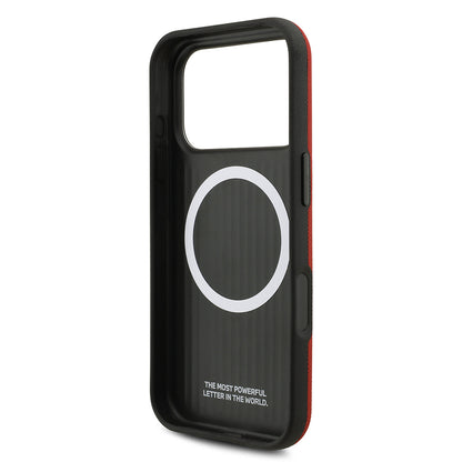 Apple iPhone 17 Pro Kılıf BMW Orjinal Lisanslı M-safe Şarj Özellikli Metal Logolu Delikli M Dizayn Deri Kapak Siyah