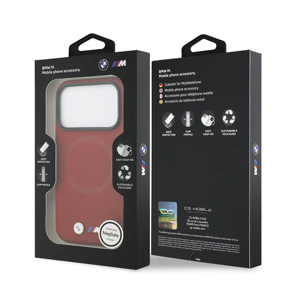 Apple iPhone 17 Pro Kılıf BMW Orjinal Lisanslı M-safe Şarj Özellikli Metal Logolu Delikli M Dizayn Deri Kapak Füme