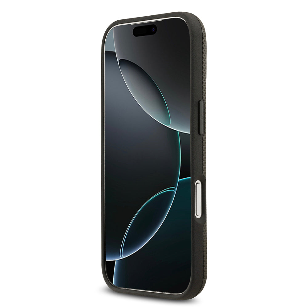 Apple iPhone 17 Pro Kılıf BMW Orjinal Lisanslı M-safe Şarj Özellikli Metal Logolu Delikli M Dizayn Deri Kapak Lacivert