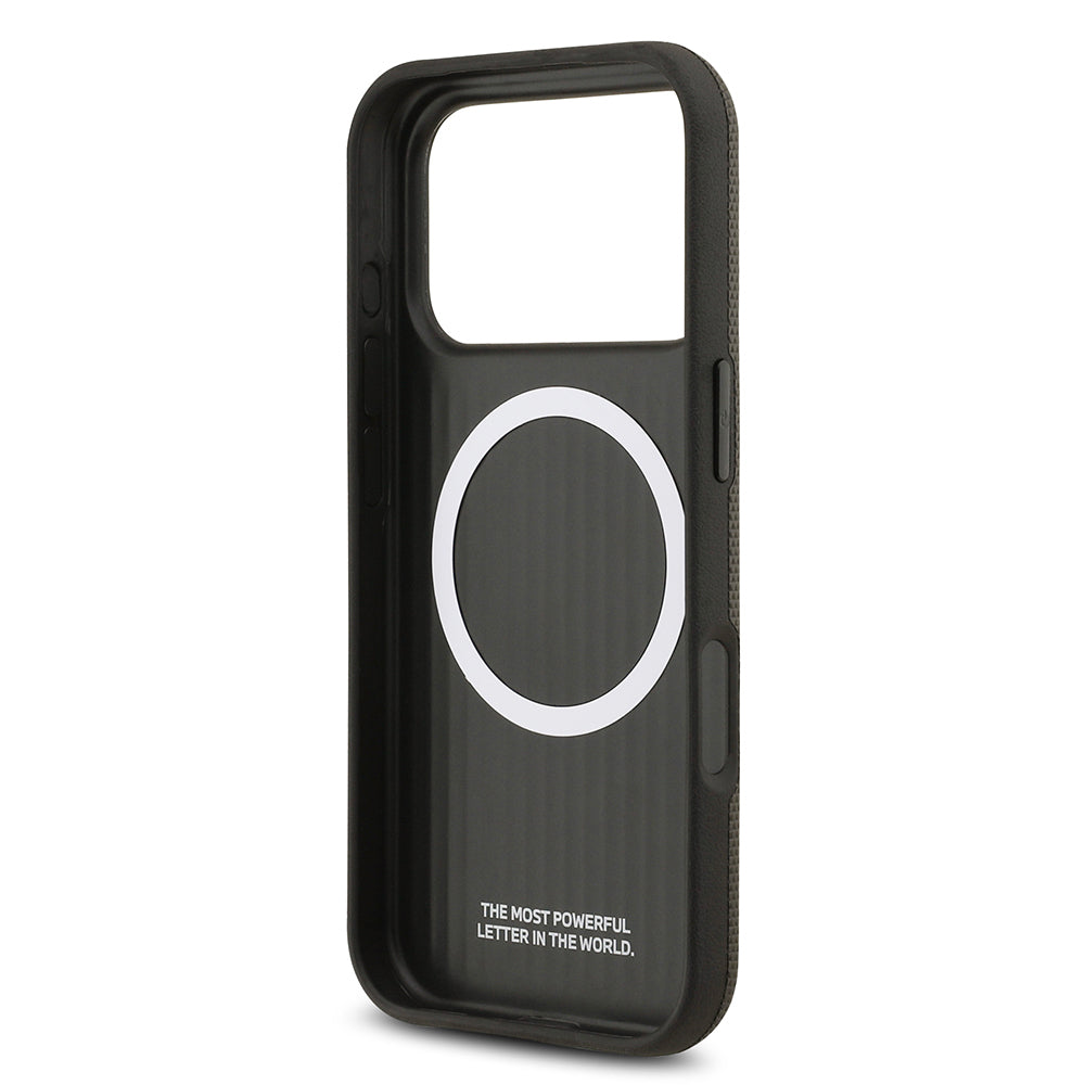 Apple iPhone 17 Pro Kılıf BMW Orjinal Lisanslı M-safe Şarj Özellikli Metal Logolu Delikli M Dizayn Deri Kapak Kırmızı