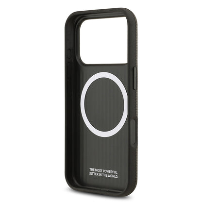 Apple iPhone 17 Pro Kılıf BMW Orjinal Lisanslı M-safe Şarj Özellikli Metal Logolu Delikli M Dizayn Deri Kapak Kırmızı