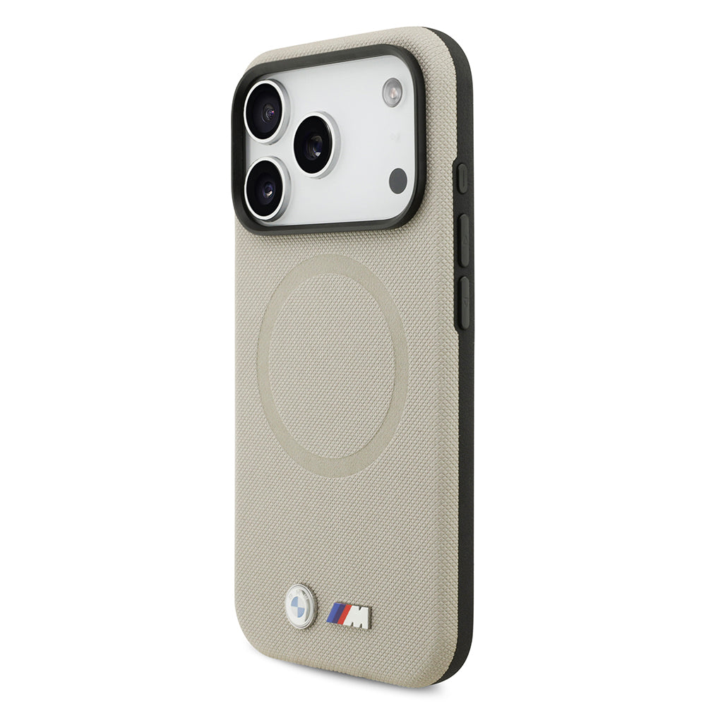 Apple iPhone 17 Pro Kılıf BMW Orjinal Lisanslı M-safe Şarj Özellikli Metal Logolu Delikli M Dizayn Deri Kapak Lacivert