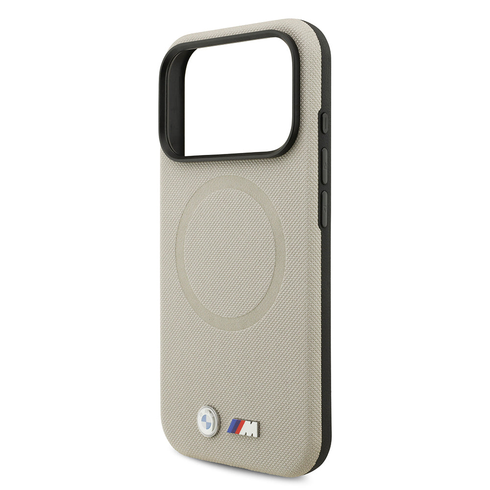 Apple iPhone 17 Pro Kılıf BMW Orjinal Lisanslı M-safe Şarj Özellikli Metal Logolu Delikli M Dizayn Deri Kapak Siyah