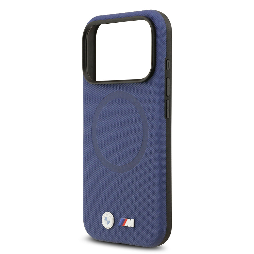 Apple iPhone 17 Pro Kılıf BMW Orjinal Lisanslı M-safe Şarj Özellikli Metal Logolu Delikli M Dizayn Deri Kapak Füme