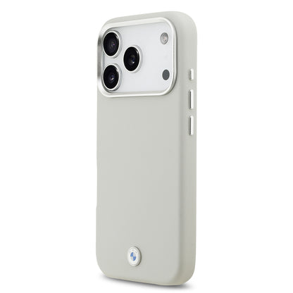 Apple iPhone 17 Pro Kılıf BMW Orjinal Lisanslı M-safe Şarj Özellikli Metal Logolu Tam Kaplama Deri Kapak Lacivert