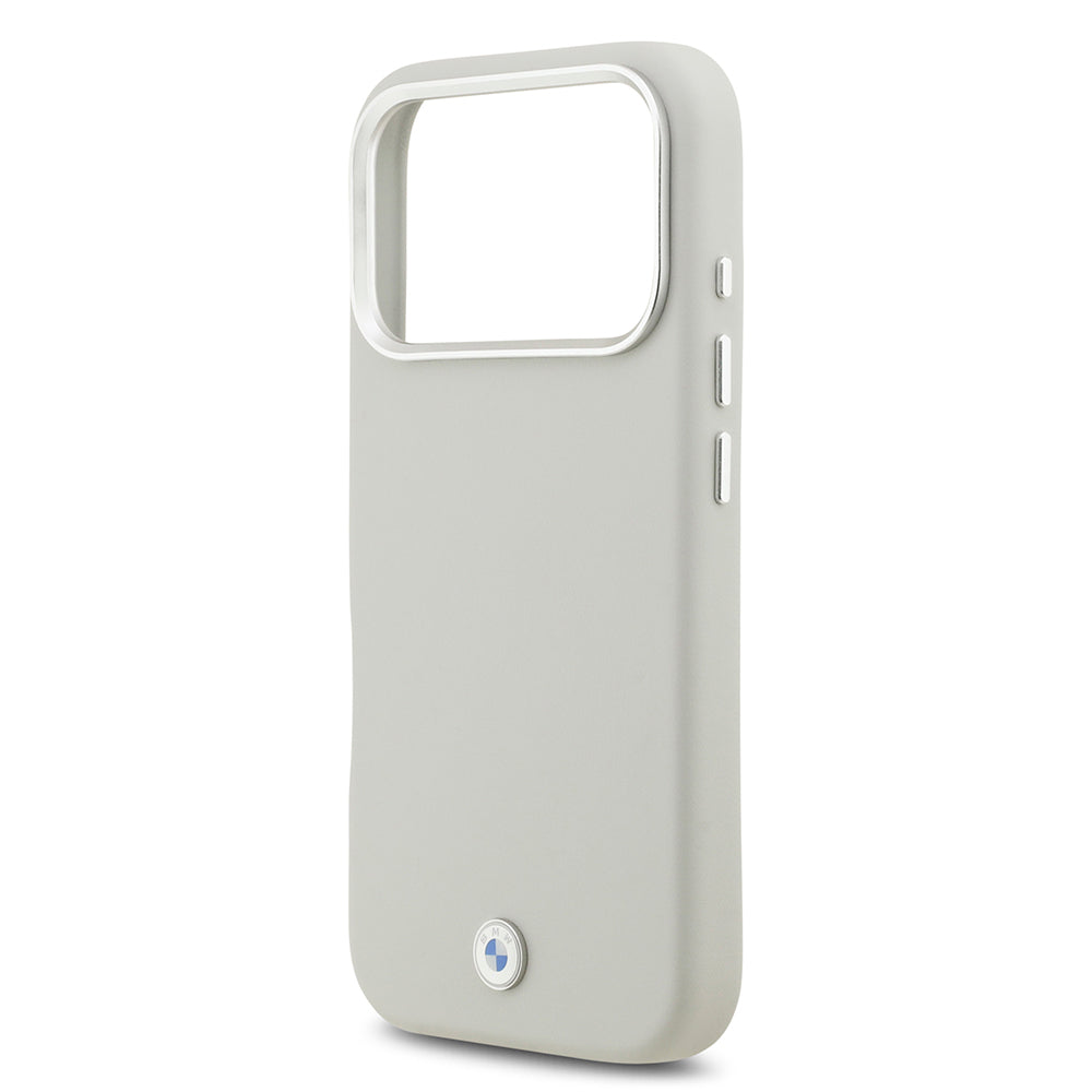 Apple iPhone 17 Pro Kılıf BMW Orjinal Lisanslı M-safe Şarj Özellikli Metal Logolu Tam Kaplama Deri Kapak Lacivert