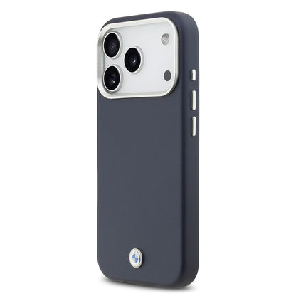 Apple iPhone 17 Pro Kılıf BMW Orjinal Lisanslı M-safe Şarj Özellikli Metal Logolu Tam Kaplama Deri Kapak Gri