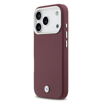 Apple iPhone 17 Pro Kılıf BMW Orjinal Lisanslı M-safe Şarj Özellikli Metal Logolu Tam Kaplama Deri Kapak Lacivert