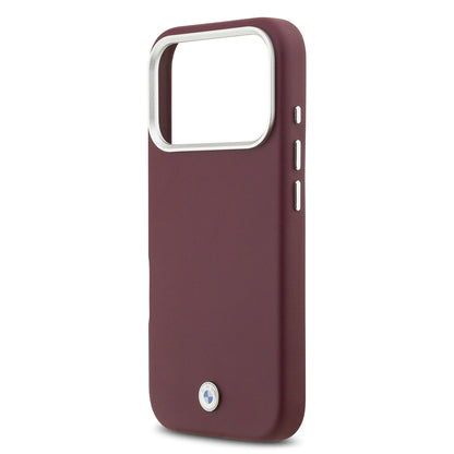 Apple iPhone 17 Pro Kılıf BMW Orjinal Lisanslı M-safe Şarj Özellikli Metal Logolu Tam Kaplama Deri Kapak Gri