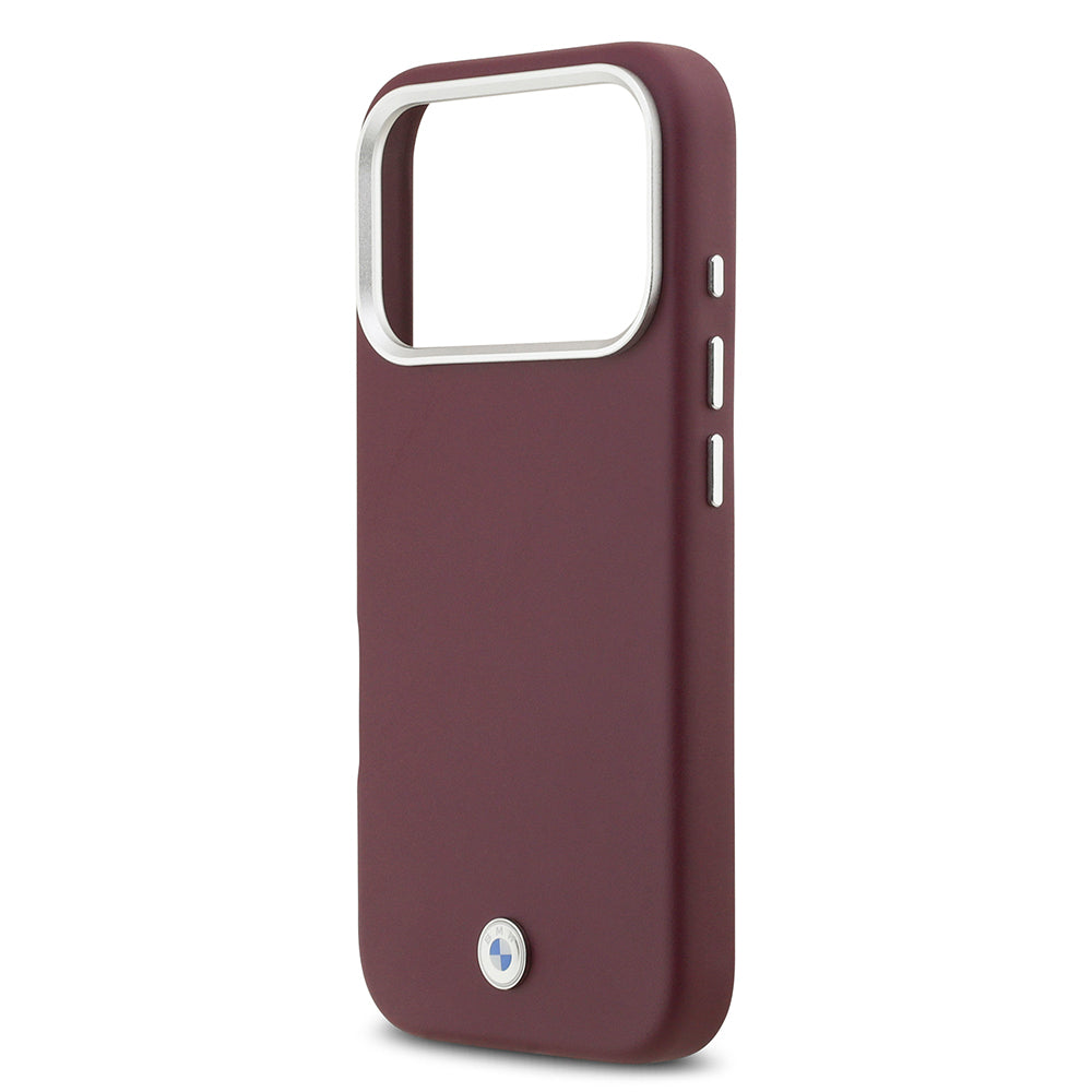 Apple iPhone 17 Pro Kılıf BMW Orjinal Lisanslı M-safe Şarj Özellikli Metal Logolu Tam Kaplama Deri Kapak Kırmızı