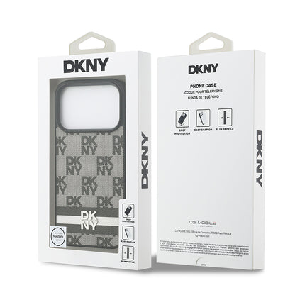 Apple iPhone 17 Pro Kılıf DKNY Orjinal Lisanslı M-safe Şarj Özellikli 3D Yazılı Metal Logolu Kapak Siyah