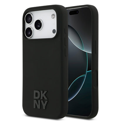 Apple iPhone 17 Pro Kılıf DKNY Orjinal Lisanslı M-safe Şarj Özellikli Metal Logolu Silikon Kapak