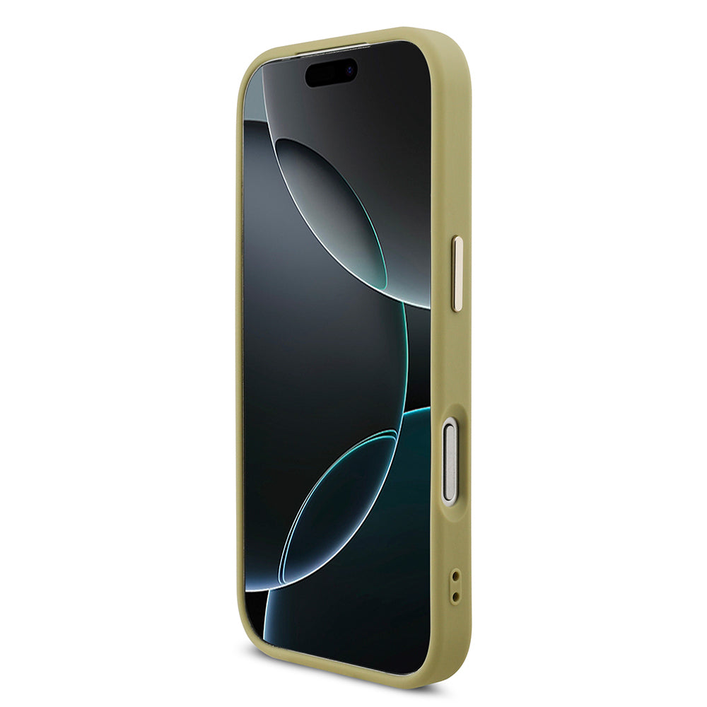 Apple iPhone 17 Pro Kılıf Guess Orjinal Lisanslı 4G Büyük Metal Kamera Çerçeveli ve Logolu Glitter Kapak Gold