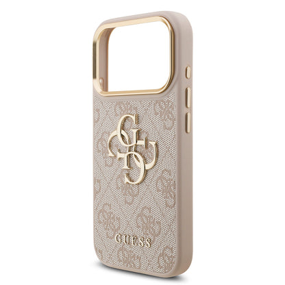 Apple iPhone 17 Pro Kılıf Guess Orjinal Lisanslı 4G Büyük Metal Logolu Kalın Askılı Kapak Pembe