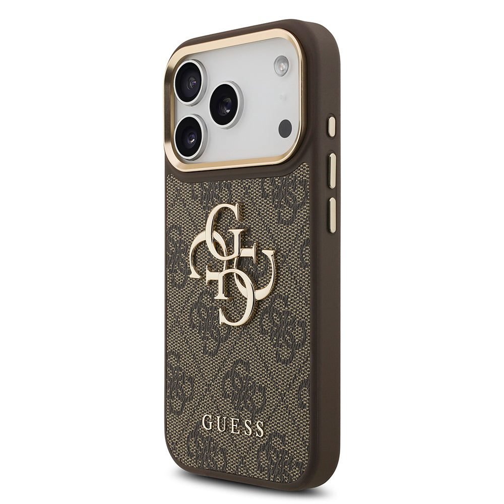 Apple iPhone 17 Pro Kılıf Guess Orjinal Lisanslı 4G Büyük Metal Logolu Kalın Askılı Kapak Pembe