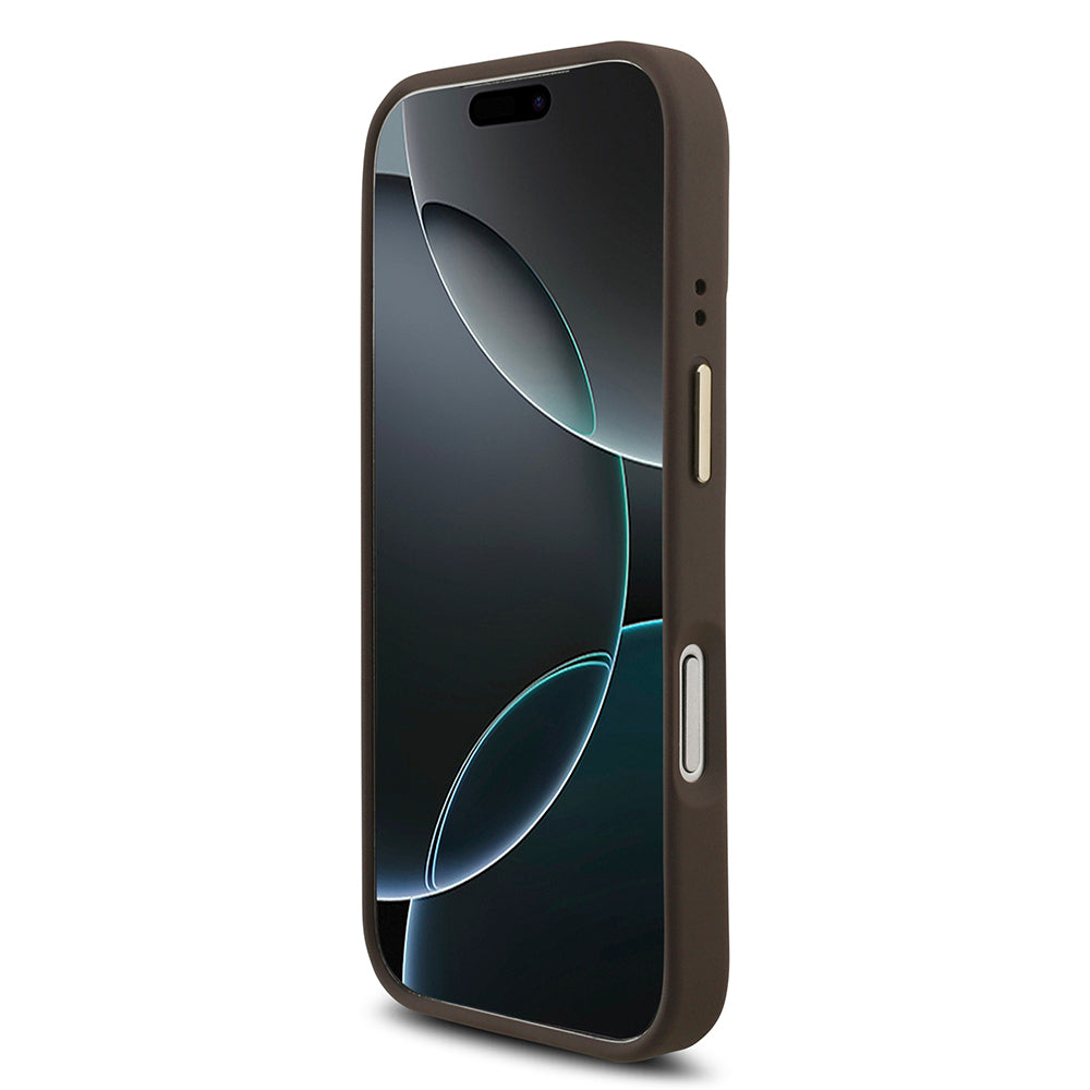 Apple iPhone 17 Pro Kılıf Guess Orjinal Lisanslı 4G Büyük Metal Logolu Kalın Askılı Kapak Siyah