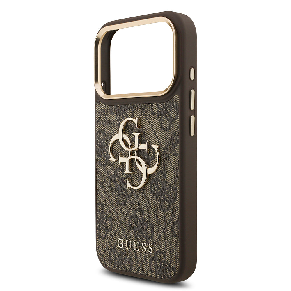 Apple iPhone 17 Pro Kılıf Guess Orjinal Lisanslı 4G Büyük Metal Logolu Kalın Askılı Kapak Pembe