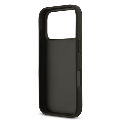 Apple iPhone 17 Pro Kılıf Guess Orjinal Lisanslı Gül Baskılı Büyük Metal Logo Dizaynlı Kapak Siyah