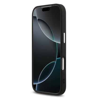 Apple iPhone 17 Pro Kılıf Guess Orjinal Lisanslı M-safe Şarj Özellikli 4G Klasik Yazı Logolu Kapak Siyah