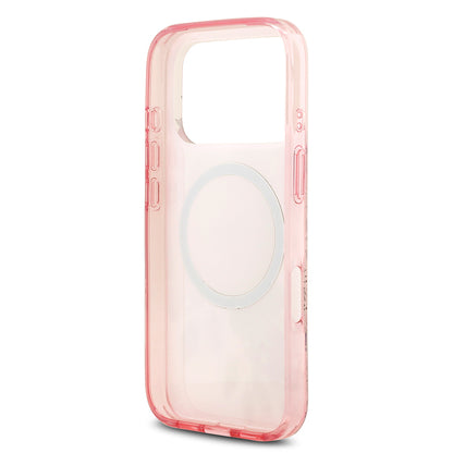 Apple iPhone 17 Pro Kılıf Guess Orjinal Lisanslı M-safe Şarj Özellikli Flower Tonal Circle Kapak Yeşil