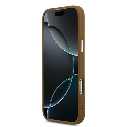 Apple iPhone 17 Pro Kılıf Guess Orjinal Lisanslı M-safe Şarj Özellikli PU Deri Metal Kamera Çerçeveli Üçgen Logolu Kapak Siyah