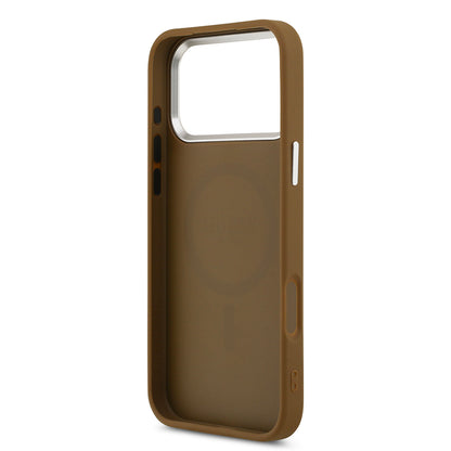 Apple iPhone 17 Pro Kılıf Guess Orjinal Lisanslı M-safe Şarj Özellikli PU Deri Metal Kamera Çerçeveli Üçgen Logolu Kapak Siyah