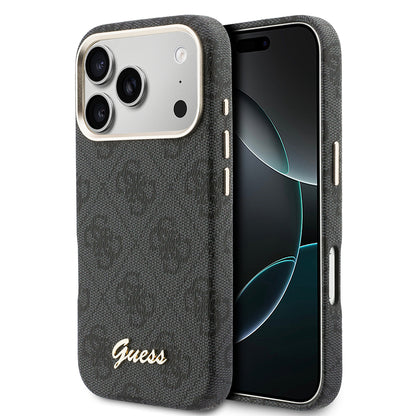 Apple iPhone 17 Pro Kılıf Guess Orjinal Lisanslı M-safe Şarj Özellikli Script Yazı Logolu 4G Desenli Kapak