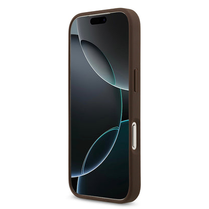 Apple iPhone 17 Pro Kılıf Guess Orjinal Lisanslı M-safe Şarj Özellikli Yazı Logolu Circle Classic Kapak  Pembe