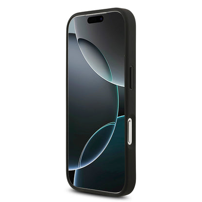 Apple iPhone 17 Pro Kılıf Guess Orjinal Lisanslı M-safe Şarj Özellikli Yazı Logolu Circle Classic Kapak  Pembe