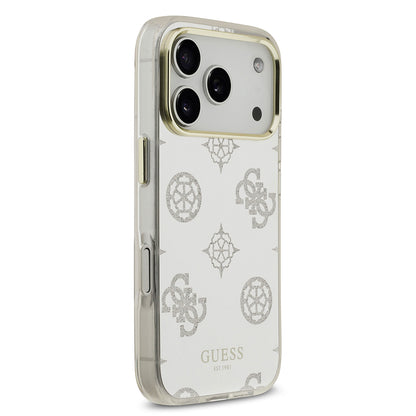 Apple iPhone 17 Pro Kılıf Guess Orjinal Lisanslı Metal Kamera Çerçeveli Simli Aynalı Kapak Gold