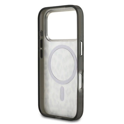 Apple iPhone 17 Pro Kılıf Karl Lagerfeld Orjinal Lisanslı M-safe Şarj Özellikli IML Leopar Baskılı Kapak Kahverengi