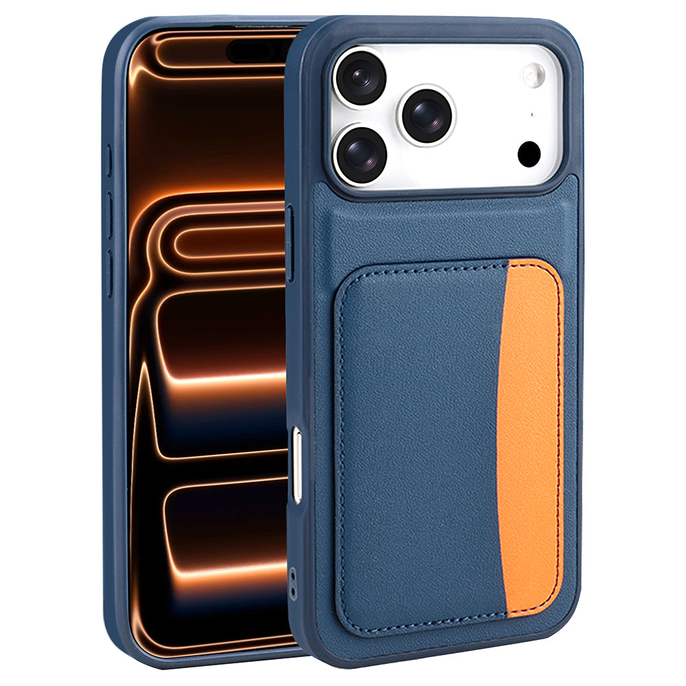 Apple iPhone 17 Pro Kılıf Kartlıklı Zore X-Kart Silikon Kapak Turuncu