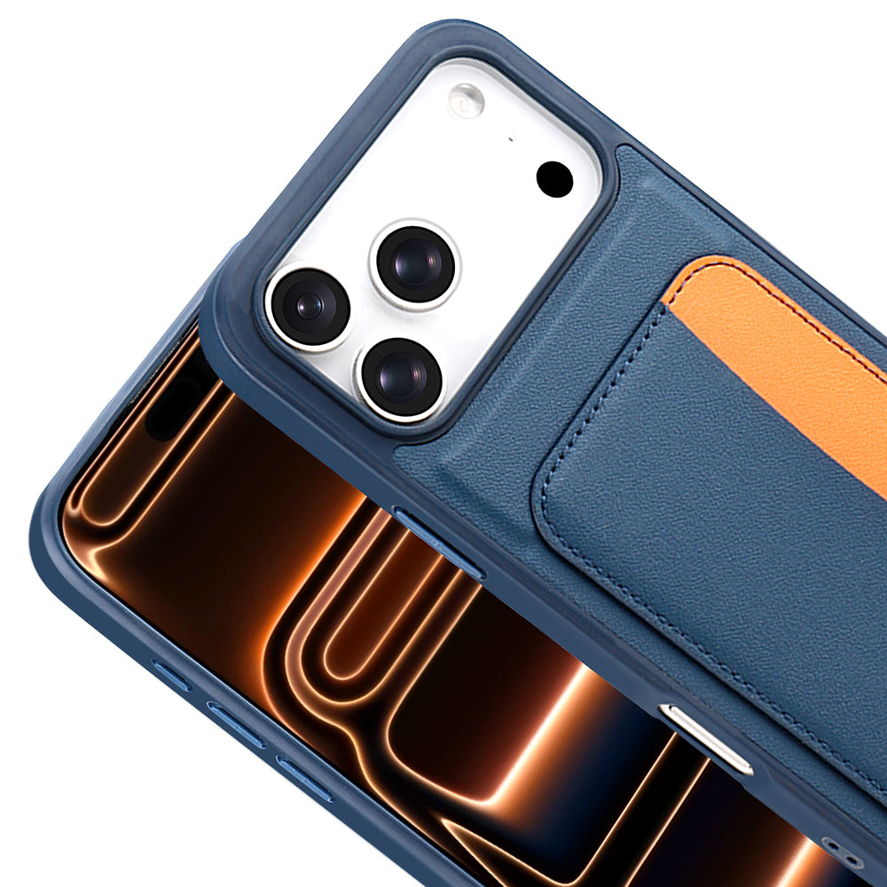 Apple iPhone 17 Pro Kılıf Kartlıklı Zore X-Kart Silikon Kapak Lacivert