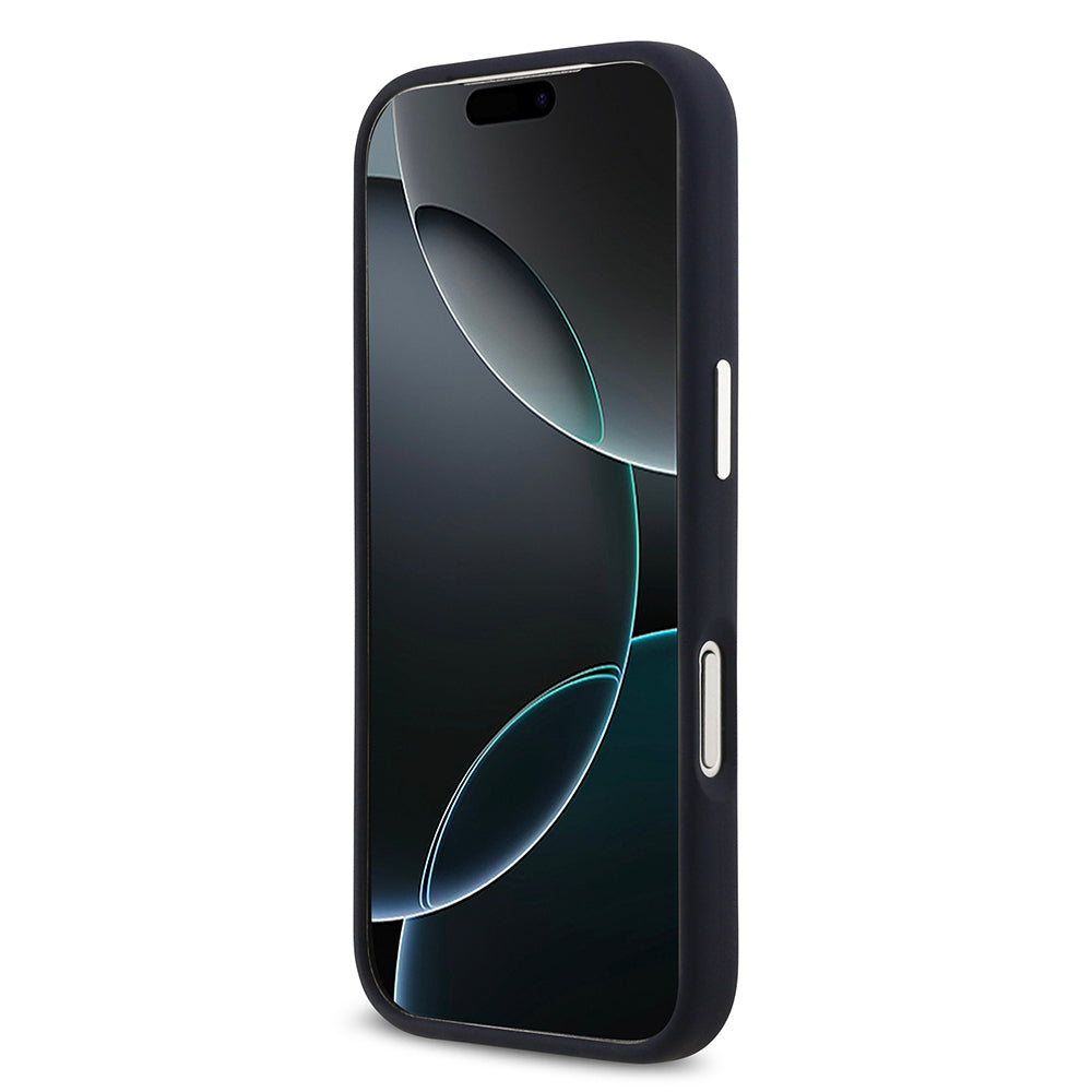 Apple iPhone 17 Pro Kılıf Lacoste Orjinal Lisanslı M-safe Şarj Özellikli İkonik Logolu Metal Kamera Çerçeveli Silikon Kapak Siyah