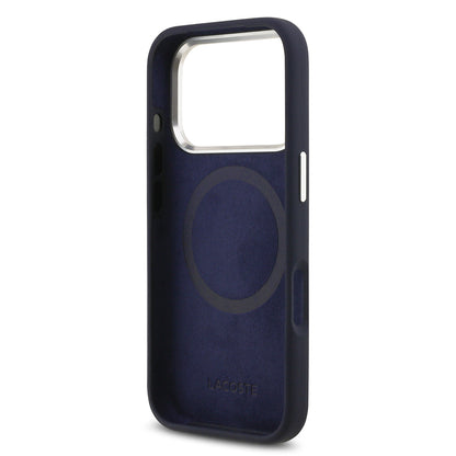 Apple iPhone 17 Pro Kılıf Lacoste Orjinal Lisanslı M-safe Şarj Özellikli İkonik Logolu Metal Kamera Çerçeveli Silikon Kapak Yeşil