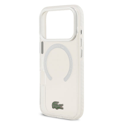 Apple iPhone 17 Pro Kılıf Lacoste Orjinal Lisanslı M-safe Şarj Özellikli İkonik Timsah Logolu Buzlu Kapak Yeşil