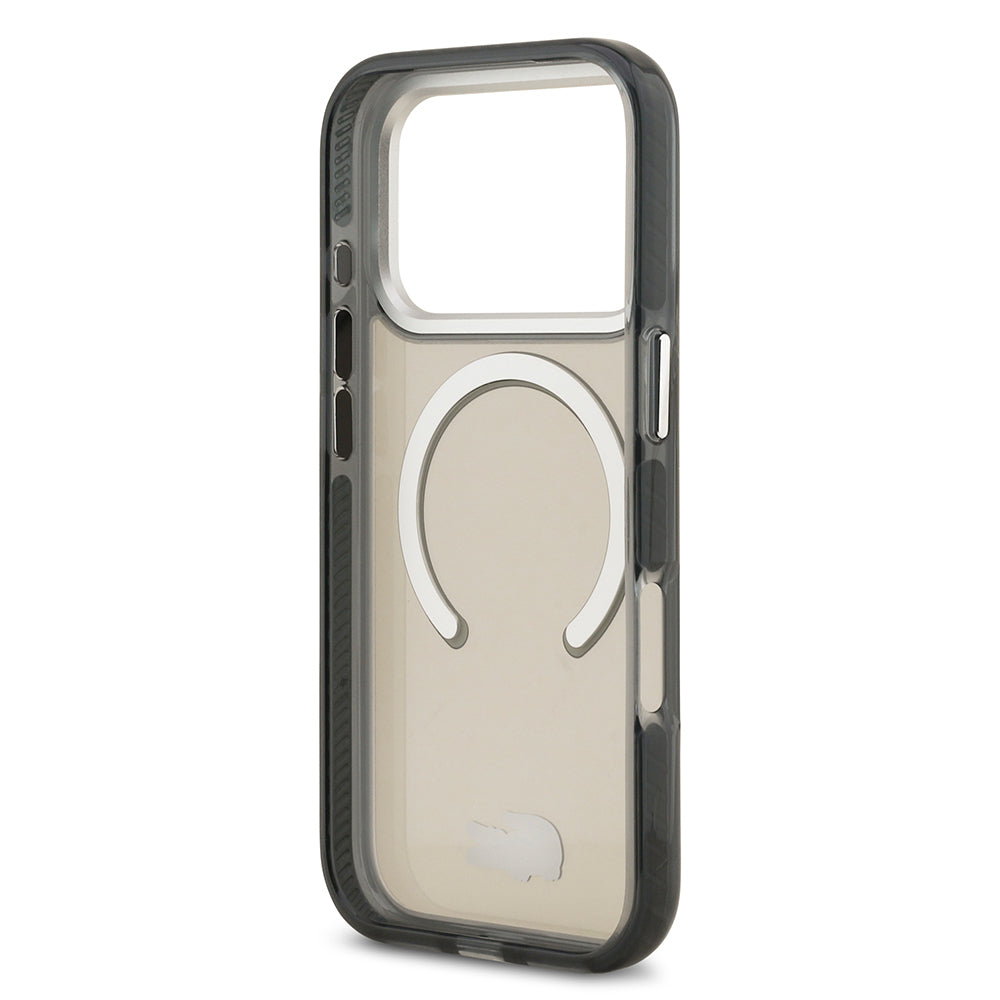 Apple iPhone 17 Pro Kılıf Lacoste Orjinal Lisanslı M-safe Şarj Özellikli İkonik Timsah Logolu Buzlu Kapak Beyaz