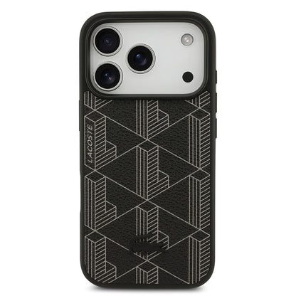 Apple iPhone 17 Pro Kılıf Lacoste Orjinal Lisanslı M-safe Şarj Özellikli PU Deri Tasarımlı Kartlıklı Karışık Monogram Desenli Kapak Yeşil