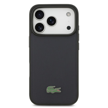 Apple iPhone 17 Pro Kılıf Lacoste Orjinal Lisanslı M-safe Şarj Özellikli PU Pike Desenli Metal Logolu Kapak