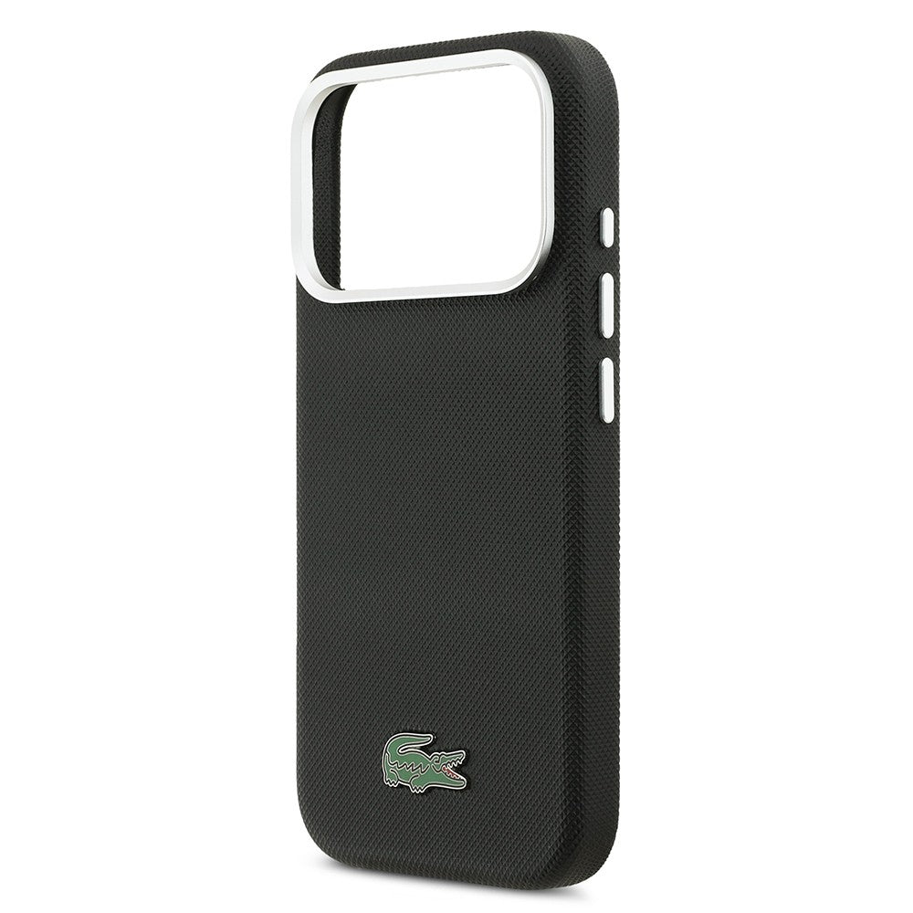 Apple iPhone 17 Pro Kılıf Lacoste Orjinal Lisanslı M-Safe Şarj Özellikli PVC Pike Desenli Arka Yüzey İkonik Timsah Dokuma Logolu Kapak