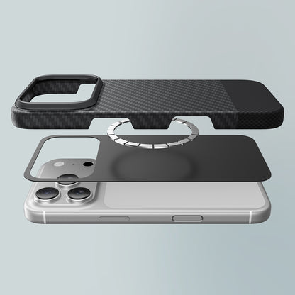 Apple iPhone 17 Pro Kılıf M-safe Şarj Özellikli 1500D Aramid Fiber Amazingthing Titan Max Serisi Kapak Siyah