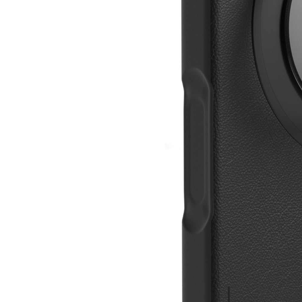 Apple iPhone 17 Pro Kılıf M-safe Şarj Özellikli 360 Derece Standlı Basit Mat Deri Desenli Youngkit Tech Leather Serisi Kapak Siyah