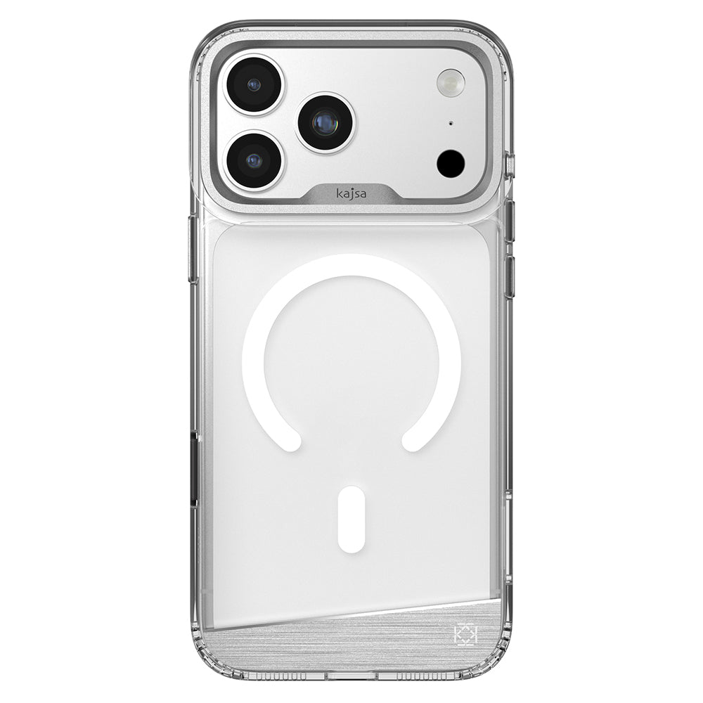 Apple iPhone 17 Pro Kılıf M-safe Şarj Özellikli Airbag Tasarımlı O-Ring Şeffaf Kajsa Trans Alüminyum Shield Serisi Kapak