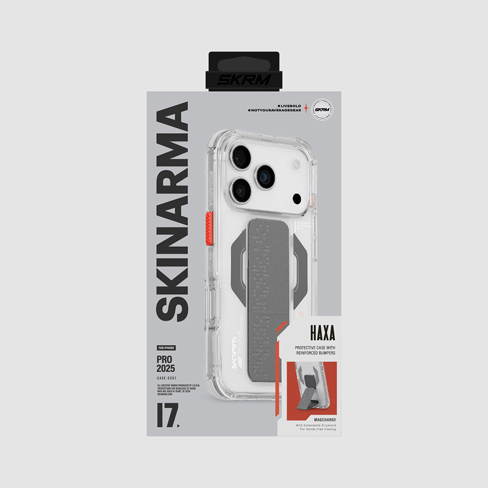 Apple iPhone 17 Pro Kılıf M-Safe Şarj Özellikli Airbag Tasarımlı Standlı Skinarma Haxa Kapak Mavi