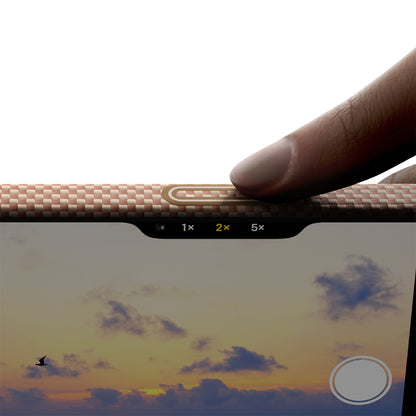 Apple iPhone 17 Pro Kılıf M-safe Şarj Özellikli Aramid Fiber Pitaka Glints of Gold Ultra Slim Serisi Kapak Mavi