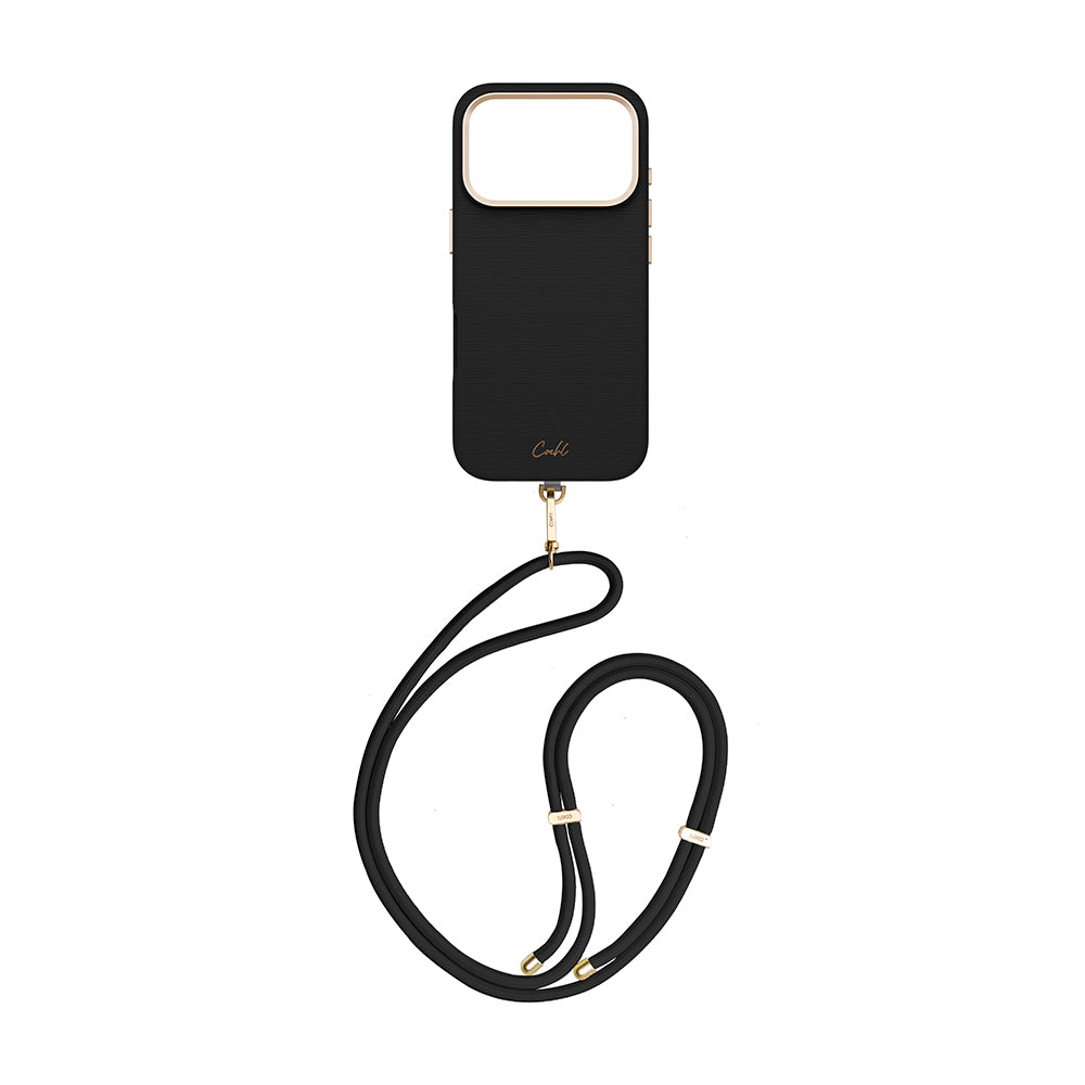 Apple iPhone 17 Pro Kılıf M-safe Şarj Özellikli Askı İpli Coehl Mirelle Kapak Siyah